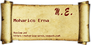 Moharics Erna névjegykártya